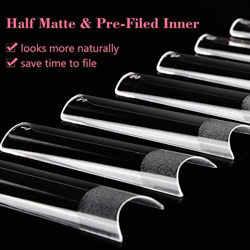 LIONVISON XL Square Nail Tips: NO C Curve for Acrylic Nails Professional - Image 5