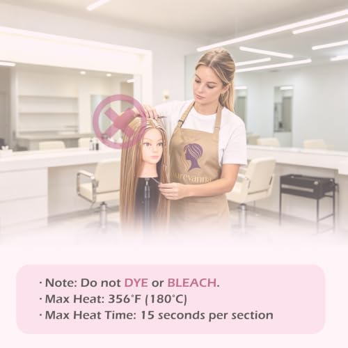 80% Human Hair Mannequin Head 26-28" Light Blonde Cosmetology with Clamp - Image 2
