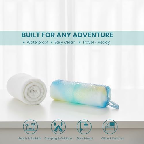 Cotton Round Swab Travel Case, 2-in-1 Beauty Organizer - Ocean Breeze - Image 5