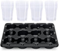 2 Pack 12 Cell Seed Starter Trays with 24 Clear 4 Inch Plant Pots by HOMENOTE
