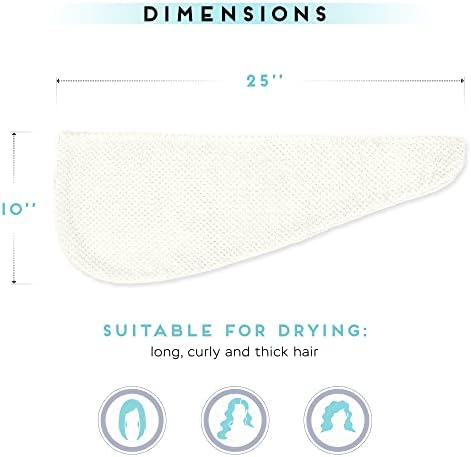 SimpleField 2 Pack Microfiber Hair Towel Wrap for Women, Anti Frizz Quick Drying Hair Turban for All Hair Style, Absorbent and Lightweight (Ivory) - Image 5