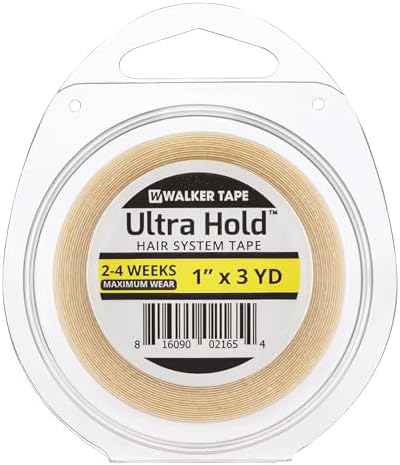 Walker Tape Ultra Hold Adhesive Tape Roll, Double Sided Strong Hold Hair Tape in Hair Extensions Human Hair, Wig Tape and Lace or Poly Systems, Long Lasting Extension Tape Replacement, 1" x 3 Yards by WalkerTape