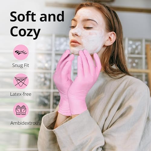 SwiftGrip Disposable Gloves - Pink, Latex-Free, Powder-Free, 1000-ct Case (XL) - Ideal for Cleaning & Esthetician Use - Image 4