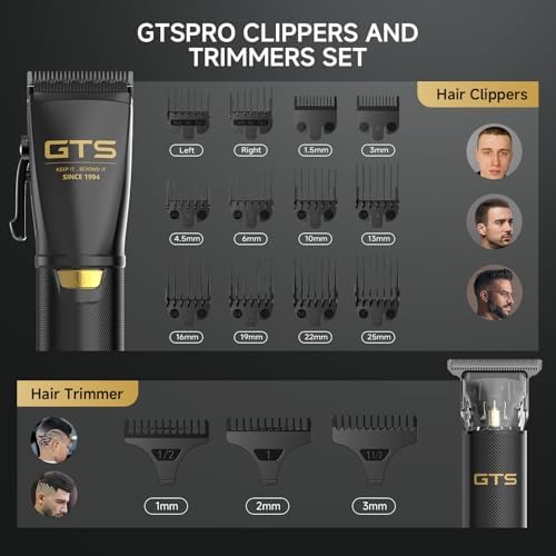 Hair Clippers for Men Professional, Cordless Clippers for Hair Cutting, Mens Hair Clippers and Trimmer Kit for Barber with LED Display 15 Guide Combs - Image 5