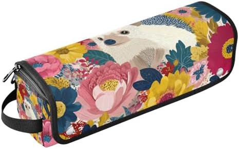 Hair Tools Travel Bag with Heat Resistant Mat Detachable 2-in-1 Curling Iron Travel Case Hot Tools Organizer for Straightener Flat Iron Garden Flowers Hedgehogs Colorful by WelcometoElliTarr
