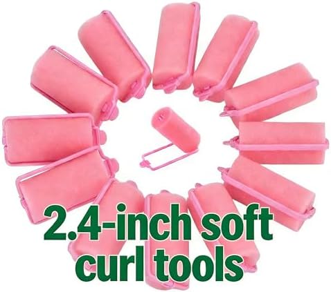 Foam Hair Rollers, 12-Pack 2.4 Inch Soft Heatless Sleep Curlers - Image 7