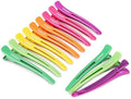 AIMIKE Neon Hair Clips, 12 Pcs Professional Sectioning and Cutting Clips for Hairdressers - 4.3" Long Duck Billed Rollers for Styling by AIMIKE