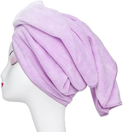 Microfiber Hair Towel Anti Frizz Hair Wrap Super Absorbent Curly Hair Drying Towel 23.6''x47'' Large Multifunction Towel for Bath Spa Makeup, Light Purple - Image 2