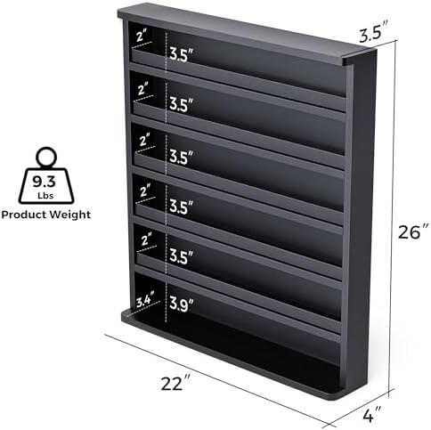 Wood Nail Polish Rack, 6 Tiers Nail Polish Organizer (Black, 2 Packs) - Image 3
