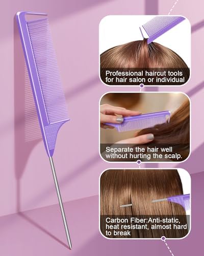 MORGLES 70Pcs Hair Clips Black with 2 Rat Tail Combs & Case for Styling - Image 6