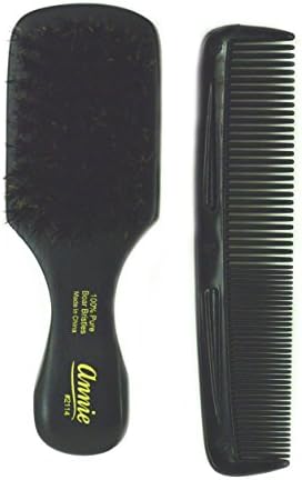 Annie Mini Pocket Combo Brush #2114 - Natural Boar Bristles, Hair Comb for Long and Short Hair by AnnieInternational