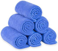 JML Microfiber Bath Towels Set with Hanging Loop, 27" x 55", 6 Pack, Blue by JML