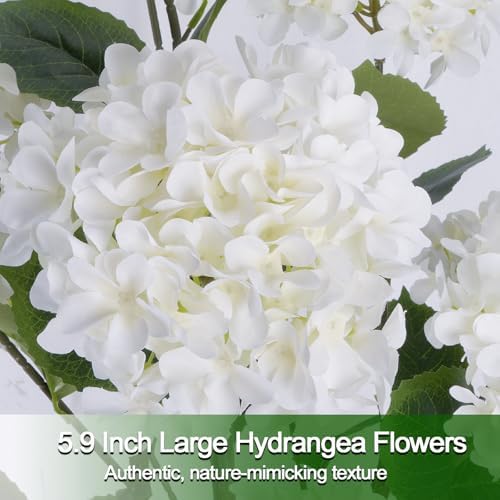 GTIDEA 2 Pcs 4Ft Artificial Hydrangea Tree Potted Plants, Fake Flowers Tree - Image 5