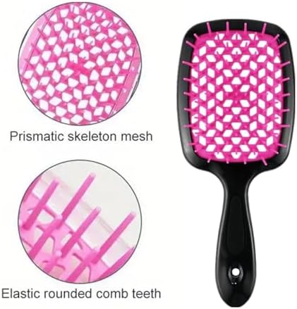 2PCS Detangling Hair Brush, Detangling Hair Brush,Detangling Brush for Curly Hair, Wet and Dry Detangle Brush,Scalp Massage Brush (Black+Pink). - Image 4