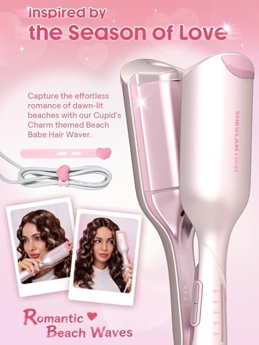 SHEGLAM Beach Wave Hair Waver (Pink, 1 inch) - Image 3