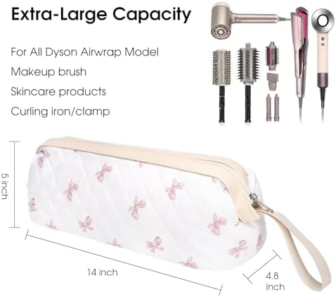 Hair Tools Travel Bag, Quilted Hair Tool Bag for Women, Portable Hair Dryer Organizer Case Compatible with Dyson Airwrap Styler - Image 2