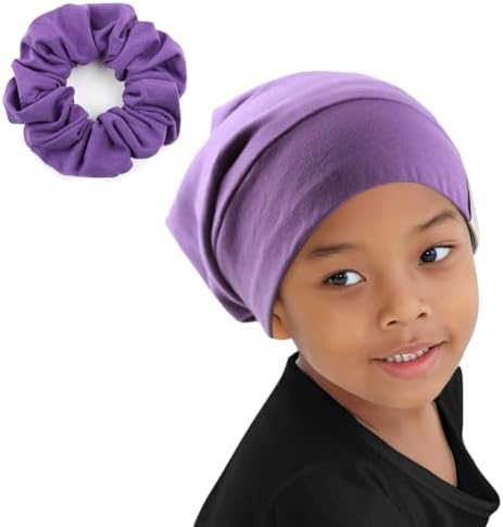 Kids Beanie Sleep Hats Bonnet for Child Natural Curly Frizzy Hair by ELIHAIR