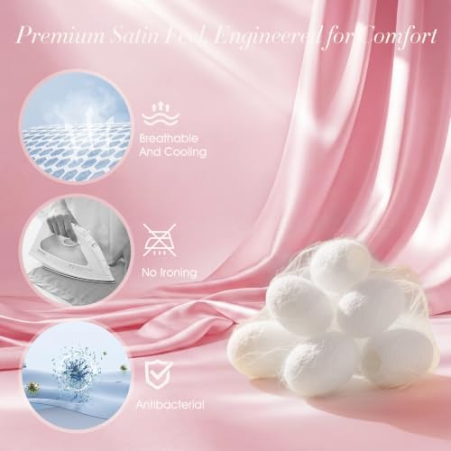 LC-dolida Satin Silk Bonnet for Sleeping Women Men, 2-in-1 Adjustable Hair Bonnet for Curly & Natural with Sleep Mask, Reduce Frizz, Lock in Moisture, Prevent Breakage and Tangles(Blush) - Image 4