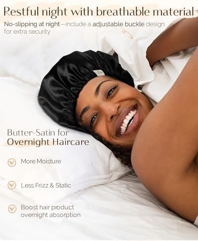 YANIBEST Satin Bonnet for Sleeping Women Men, Adjustable Hair Bonnet - Image 2