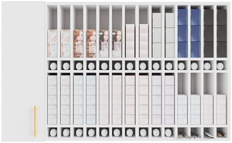 OmySalon Wall Mounted Salon Station, Cabinet with Hair Color Rack, Salon Color Rack Organizer with Adjustable Shelves, Barber Hair Dye Display for Hair Stylist, White by OmySalon