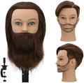 Sirydtm12" Barber Mannequin Head Male 100% Real Hair Blue eyes Mannequin Head with Human Hair Styling Practice Doll Head for Practicing Haircut & Hairdresser Manikin Doll Head With Free Clamp Stand(4) by Unknown