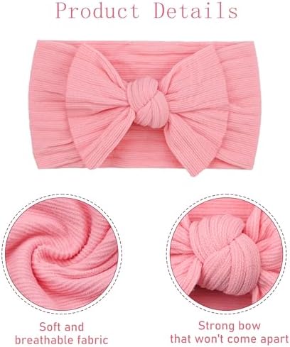 CÉLLOT 10 Colors Super Stretchy Soft Knot Hair Bows Baby Girl Headbands - Image 3
