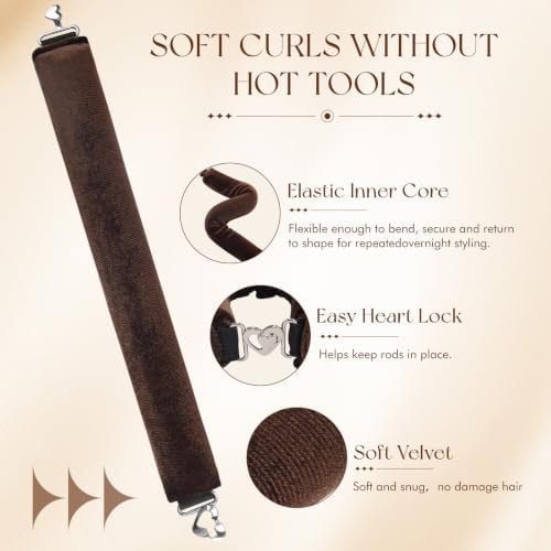 Heatless Curls Overnight Set - 4Pcs Jumbo Velvet Hair Rollers to Sleep In - Image 2