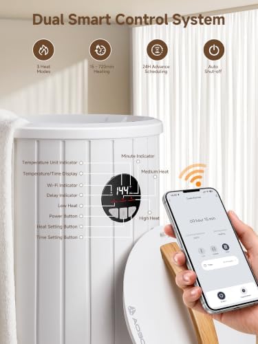 AAOBOSI Large Towel Warmer for Bathroom,App Control, 15-720min Heat Timer - Image 6