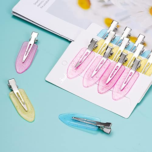 Wobe 24 Pcs Creaseless Hair Clips for Women, Translucent Pink Blue Yellow - Image 5