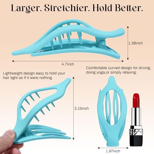 AWAYTR 6Pcs French Flat Hair Clips, Lay Flat Claw Clip for Women - Image 4