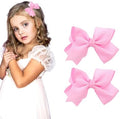 3 Inch Pink Hair Bow Clips for Girls - Set of 2 by Ronger2000