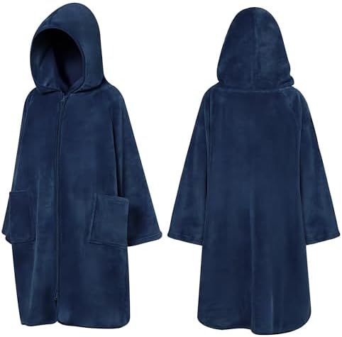 SUN CUBE Kids Hooded Towel Robe, Zip-Up Fleece Swim Cover Up, Ages 7-12 - Image 2