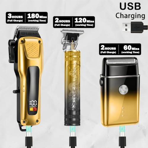 3-in-1 Cordless Hair Clippers for Men, Beard Trimmer & Foil Shaver - Image 4