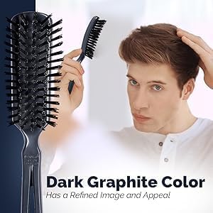 Stanley Commander for Her Hairbrush – Detangling Brush for Wet or Dry Hair – Nylon Bristles Reduce Frizz – Scalp Massager Hair Brush for Thick, Thin, Curly, Straight Hair (Black) - Image 3