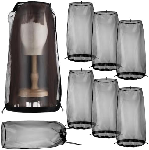Loopeer 6 Pcs Wig Storage Bag Adjustable Wig Cover with Drawstring,Black by Loopeer