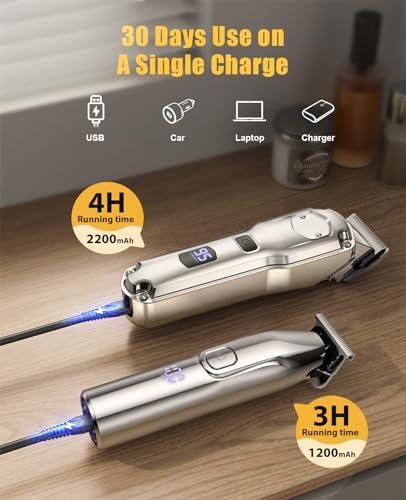 Romanda Hair Clippers and Trimmers Set Cordless for Men Grooming,Barber Set - Image 4