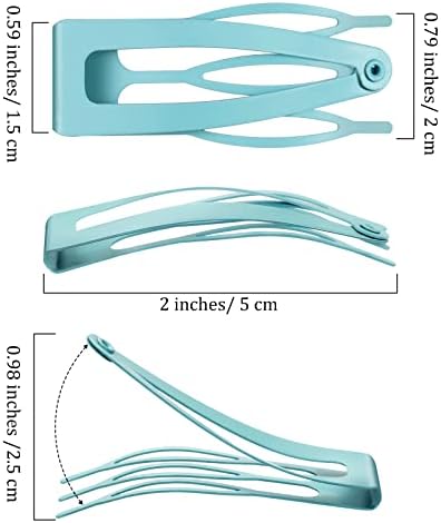 Chinco Light Blue 24 Pcs Double Grip Hair Metal Snap Clips,2 Inch - Image 2