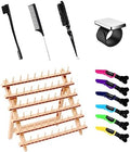 Laflare Braiding Rack for Hair with Comb set & Braid Gel Wristband & Hair clip, Hair Rack (Hair Extension Holder with 60 Pegs,) with Hair Braiding Accessories (PPCOM4) by LAFLARE