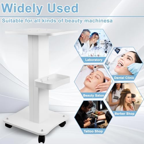 Esthetician Salon Trolley Cart with Wheels, Salon Spa Beauty Machine Trolley Stand, 3 Tier Rolling Cart Esthetician Machine Mobile for Instrument Storage - Image 4