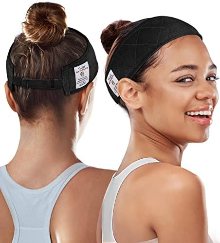 Velvet Non-Slip Wig Grip Headband for Keeping Women's Lace Front Wigs Secured - Adjustable 2 Pack, Black - Image 3