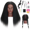 16" Mannequin Head Human Hair for Braiding Styling with stand by MannequeenHead