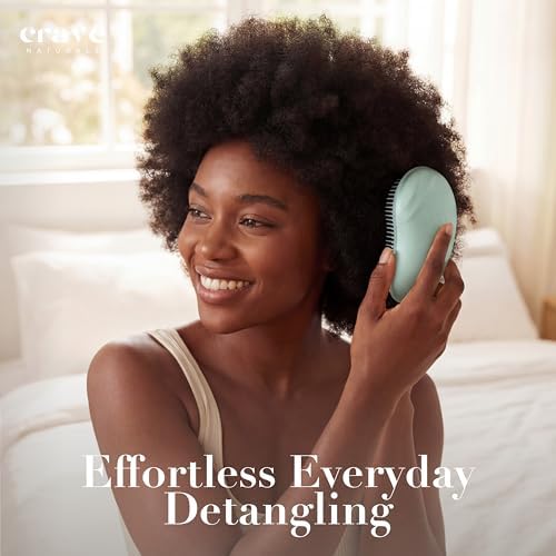 Crave Naturals Mini Detangler Hair Brush Turquoise – Glide Thru Hair Detangler Brush for Women, Kids & Toddlers – Gentle Scalp Care, No-Pain Tangle-Free Hairbrush for All Hair Types, Travel Hair Brush - Image 4
