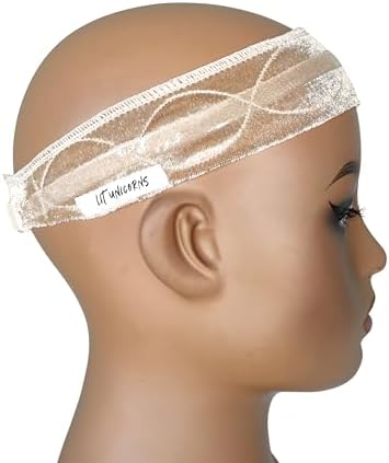 LIT UNICORNS Wig Grip Band with Silicone | Non-Slip to Keep Wig in Place | Premium Adjustable Velvet Gripper for Lace Front Wigs (Beige) - Image 3