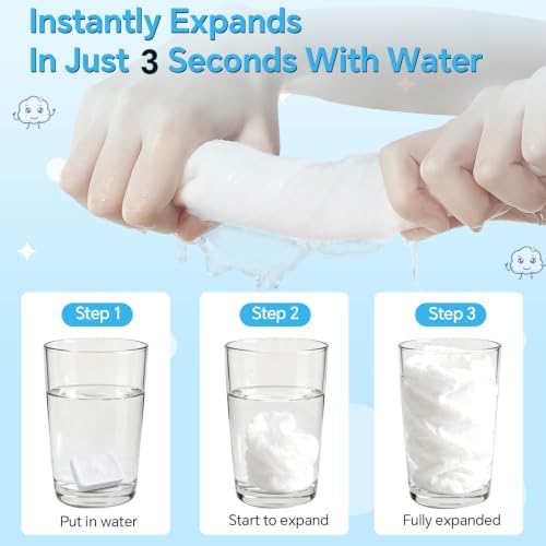 Cottonessence Premium Compressed Towels (30 count) - 30 Count (Pack of 1), 9.4" x 11.8", Portable Cotton Wipes Tablets, Individually Wrapped Coin Tissues for Travel Camping Hiking Outdoor Beauty Salon - Image 5