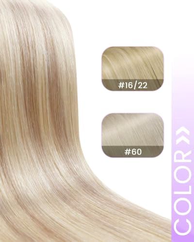 LaaVoo 150g Clip in Extensions Human Hair Blonde Highlights - Image 5