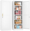 pozdeg 67" White Lockable Metal Storage Cabinet by pozdeg
