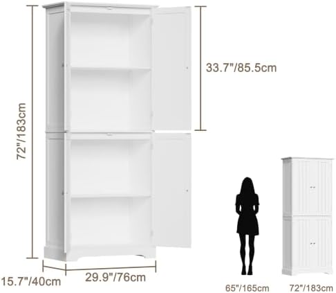 ChooChoo Bathroom Floor Cabinet with Adjustable Shelves - Image 3