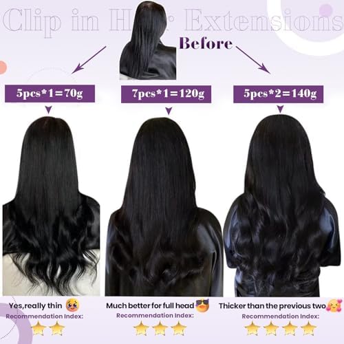 LaaVoo Clip In Hair Extensions, Blonde Highlights, 18 Inch 5Pcs 80g - Image 5