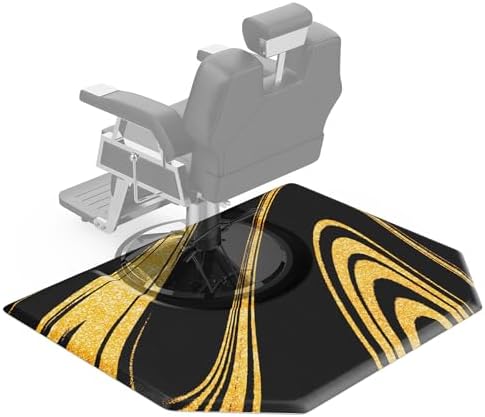 OmySalon Salon Mat for Hair Stylist 4’x5’ Anti Fatigue Barber Floor Mat with Round Base, Salon Chair Mat for Hairdresser Standing, Barbershop Beauty Spa Styling Shampoo Equipment by OmySalon