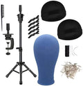 Wig Head, Canvas Mannequin Head with Wig Stand, Wig Head Stand with Canvas Mannequin Head for Wig Display, Canvas Block Mannequin Head with T Pins Set Hair Styling Practice Display by Unknown